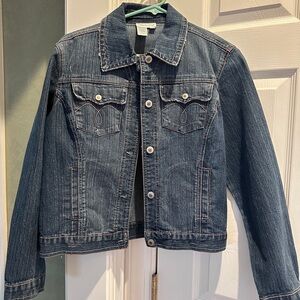 Coldwater Creek Dark Wash Button Denim Jacket